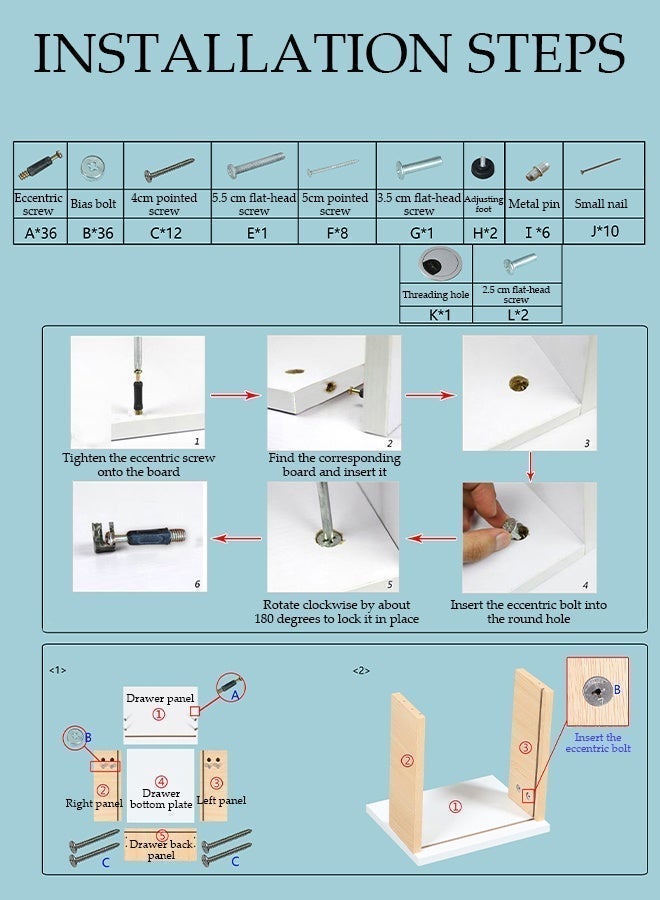 Spides Computer Desk with Drawers Multifunction PC Desktop Computer Table Office Computer Gaming Table Study Writing Desk Home Work Station Modern Executive Desk for Home Office - Image 5